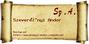 Szeverényi Andor névjegykártya