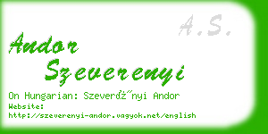 andor szeverenyi business card